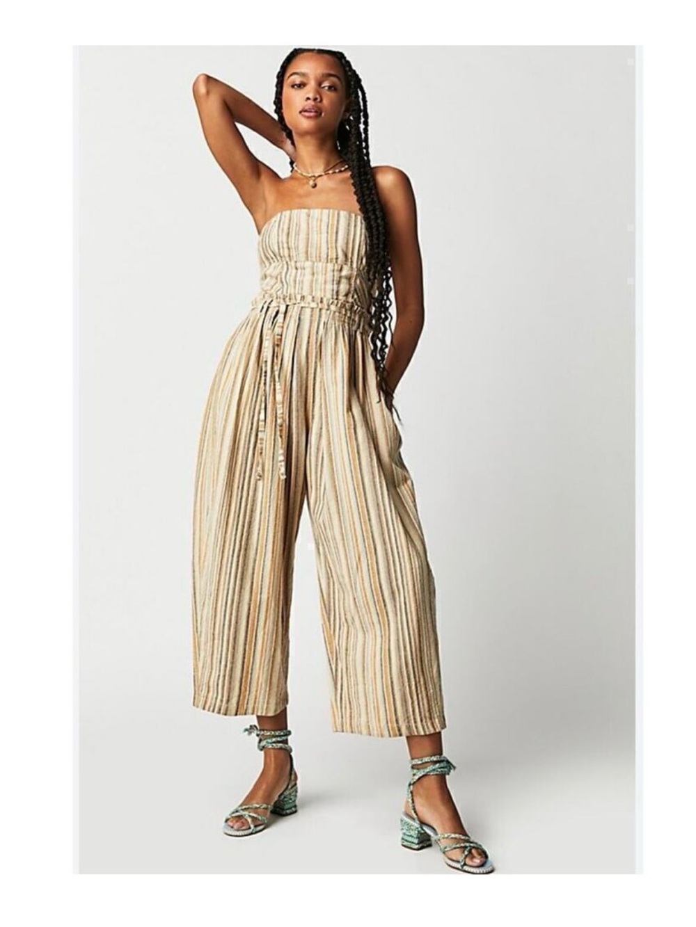 Free People Roaming Shores One-Piece Strapless Jumpsuit  - Like new condition!